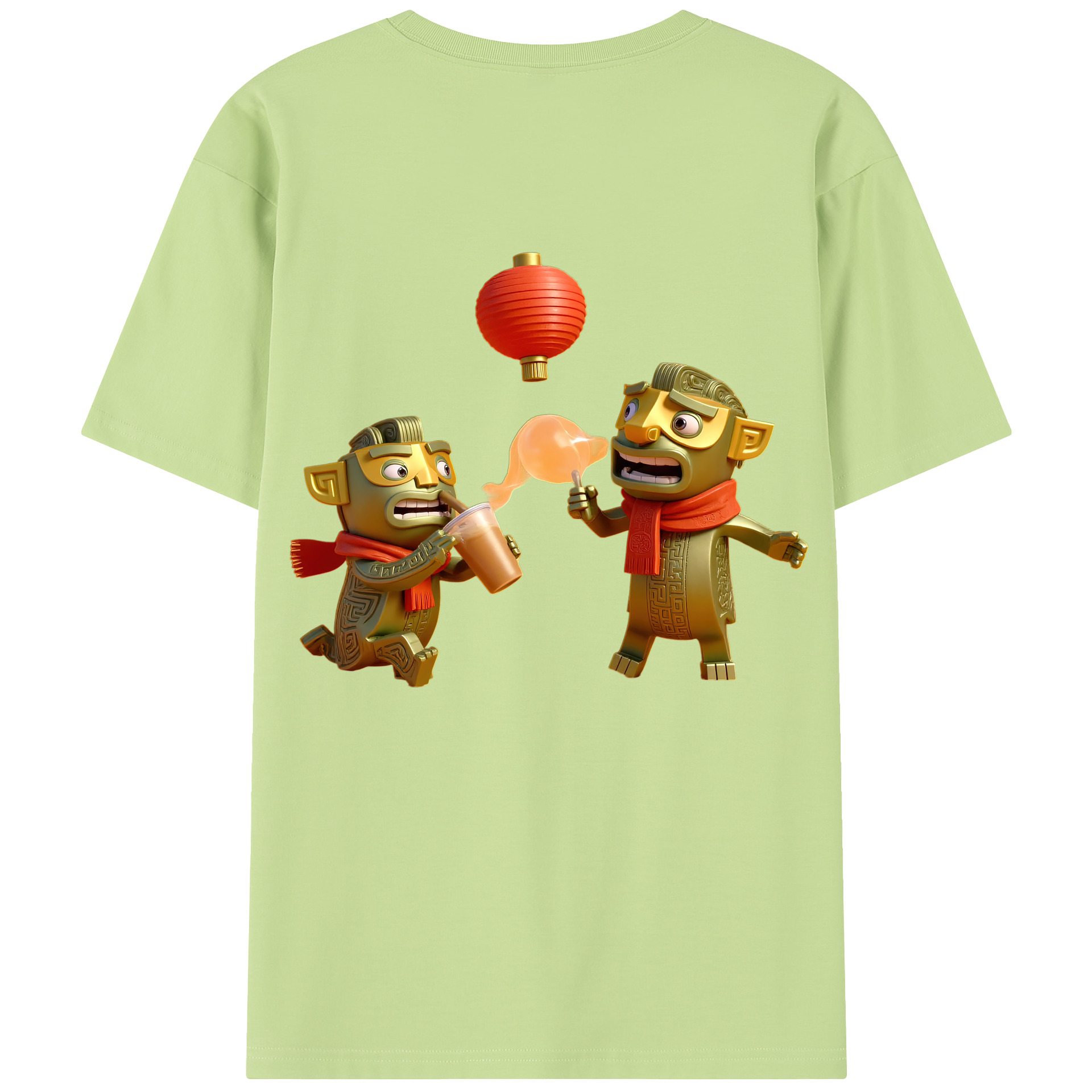 （画像用） Ne Zha 2 ナタ 魔童の大暴れ 綿100％半袖Tシャツ（背面プリント）